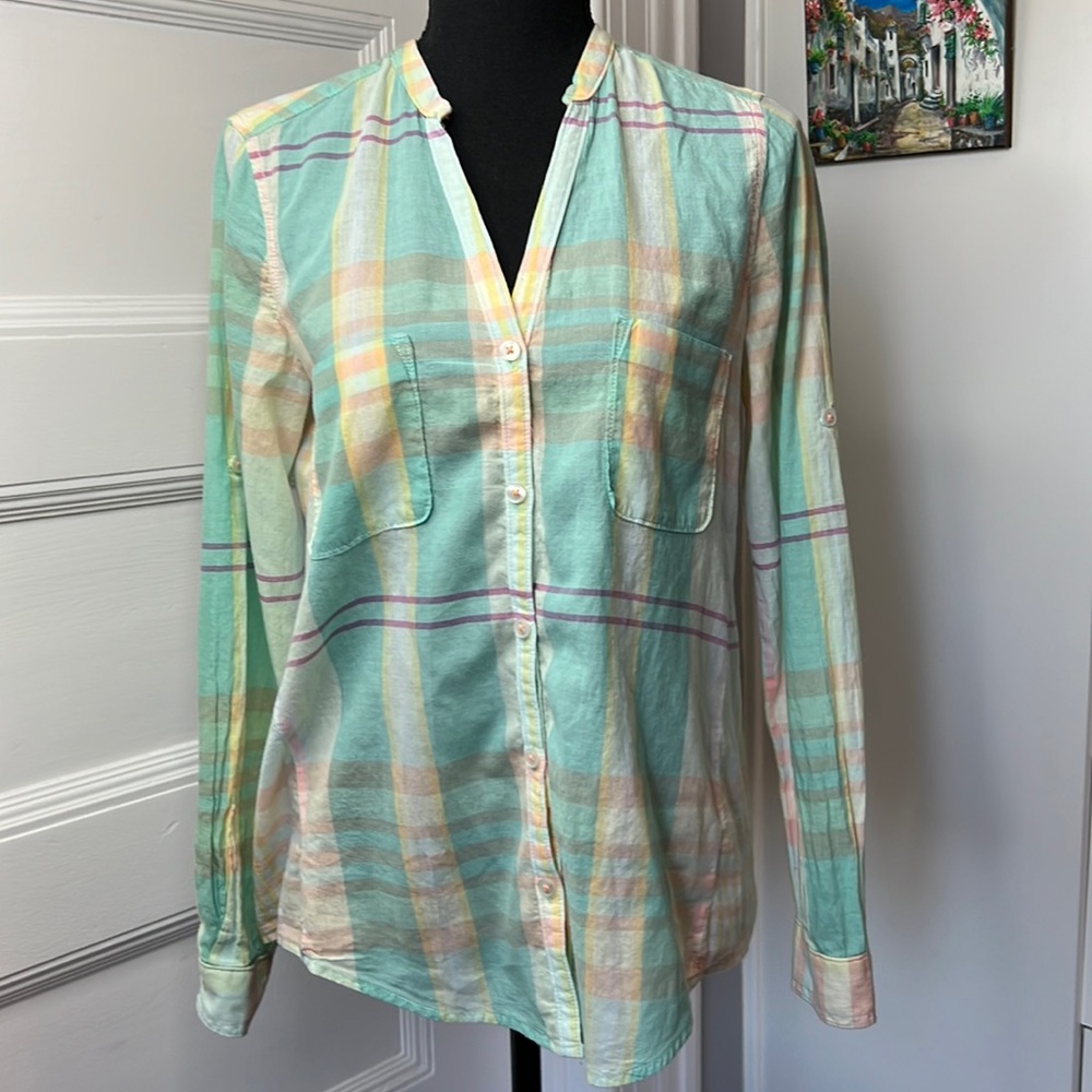 ANTHROPOLOGIE HOLDING HORSES WOMENS SHIRT SIZE 4‎